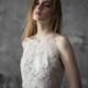 Lace and chiffon halter-neck wedding dress, backless wedding gown with slits, 3D lace detail // Melita - Hand-made Beautiful Dresses