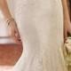 Queen Anne Neckline Fit & Flare Lace Wedding Dress- 217221 Helen