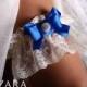 Royal Blue Wedding lace toss garter bride wedding ideas bridal lace garters wedding royal blue garter brides accessories Wedding blue set