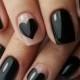 16 Ideas For Black Nail Polish That You'll Love If You Have A Cold, Black Heart