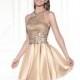 Tarik Ediz 90420 Lace Topper Strapless Bodice Pleated Skirt A-Line - Cocktail Prom A Line Tarik Ediz Jewel Dress - 2017 New Wedding Dresses
