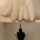 Charming V Neck Tulle Applique V Back Long Wedding Dress For Brides, WG1207