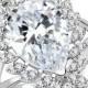 A Perfect 6CT Pear Cut Solitaire Russian Lab Diamond Halo Engagement Ring