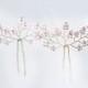 8222_Bridal veil pin, Pink crystal pin, veil Fascinator, bridal hair pins, Gold pin, hair piece, Prom Hairpins, Delicate bobby pin For bride