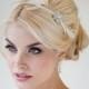 Bridal Headband, Feather Headband, Wedding tiara, Ivory Crystal Headband - WILLOW