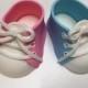 Gumpaste baby shower cake toper shoes Ready to ship!