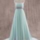 Perfect Sheath-Column Strapless Train Chiffon Glacier Sleeveless Lace Up-Corset Evening Dress with Pleating JWJT14006 - Top Designer Wedding Online-Shop