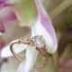 HOLIDAY SALE Engagement Ring and Wedding Band, Handforged Copyrighted Lotus Design in 18k Rose Gold -- Made to Order (Price will Vary)
