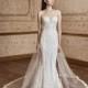 Tarik Ediz 2017 G2051 Sheath Sleeveless Ivory Illusion Detachable Sweet Tulle Appliques Wedding Dress - Brand Prom Dresses
