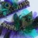 Peacock Wedding Garters, Purple Bridal Garter, Purple Prom Garters, Prom 2016, Leopard Garter, Mint Green / Teal / Jade Garters