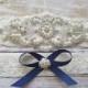 SALE - Wedding Garter, Bridal Garter, Garter Set - Crystal Rhinestone & Pearls - Style G8001NV