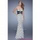 LF-21392 - Strapless Sweetheart Polka Dot Dress by La Femme - Bonny Evening Dresses Online 