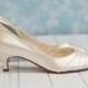 Wedding Shoes - Heel  1 3/4 Inch - Peep Toe Shoes - Choose From Over 200 Colors - Choose Heel Height - Parisxox - Short Heel Wedding Shoes
