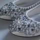 Something Blue Bridal Ballet Flats Wedding Shoes - Any Size - Pick your own shoe color and crystal color
