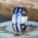 Elk Antler Wedding Band with Lapis Lazuli Inlay - Staghead Designs