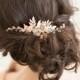 Gold Bridal Comb, Gold Crystal Wedding Hair Comb, Wedding Hair Comb