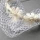 Chic Wedding Veil Flower Head Band SET. Mini Birdcage Blusher. Boho Modern Bridal Veil Style. CUSTOM Your Veil Style. Bandeau or Blusher.