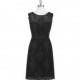 Black Azazie Zaria - Knee Length Scoop Lace Illusion Dress - Cheap Gorgeous Bridesmaids Store