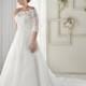 Bonny Bridal 2017 1614 Chapel Train Plus Size Ivory Off-the-shoulder Aline 1/2 Sleeves Tulle Appliques Wedding Dress - Elegant Wedding Dresses