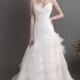Dreamy A-Line Spaghetti Strap Court Train Organza Lace Up-Corset Wedding Dress CWLT130BA - Top Designer Wedding Online-Shop