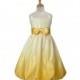 Yellow Satin Ombre Bow Tie Dress Style: D3350 - Charming Wedding Party Dresses