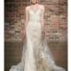 Jim Hjelm - Fall 2014 - Style 8413 Illusion A-Line Wedding Dress with V-Neck - Stunning Cheap Wedding Dresses