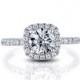 SALE!! - French Pave Halo Engagement Ring 0.43cts diamonds F/VS-SI and with 1ct Diamond Stimulant(Free!) as a center stone.