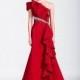 Attractive Satin One-shoulder Neckline Sheath Evening Dresses With Beadings & Rhinestones - overpinks.com