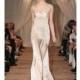 Justina McCaffrey - Fall 2014 - Angelus Blush Silk Charmeuse V-Neck Sheath Wedding Dress - Stunning Cheap Wedding Dresses