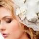 Bridal floral hair accessory. Handmade bridal tulle veil. Flower crown veil. Bridal fascinator. Wedding hair crown. Flower leaf headpiece