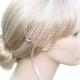 Blush Peach Crystal Veil Soft Birdcage Veil Bandeau Style Blusher 9 inch French Net On Decorative Hair Combs