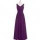Grape Azazie Pierrette - V Neck V Back Chiffon Floor Length Dress - Cheap Gorgeous Bridesmaids Store