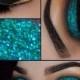 Double Wing And Teal Eyeshadow