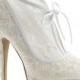 Ivory Off White Lace Bridal Vintage Victorian Wedding Shoes Heels Womans 6 7 8 9