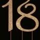 Number 18 for 18th Birthday or Anniversary Cake Topper Party Decoration Supplies, 4.5 Inches Tall