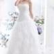 Trendy A-Line Sweetheart Court Train Ruffled Organza Lace Up-Corset Wedding Dress CWLT13006 - Top Designer Wedding Online-Shop