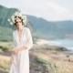 V-Neck Elegant Floor-Length Ivory Aline Summer 3/4 Sleeves Beach Appliques Lace Bridal Dress - overpinks.com