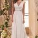 Style F171064 by Jasmine Collection - Ivory Chiffon Low Back Floor Plunge  V-Neck Column Wedding Dresses - Bridesmaid Dress Online Shop