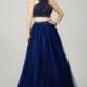 Jovani Navy Two-Piece Tulle Prom Dress 36742 - Wedding Dresses 2017,Cheap Bridal Gowns,Prom Dresses On Sale