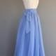 Two toned Chiffon Skirt, (resort blue over riviera sky) Bridesmaid skirt, floor length, tea length, knee length empire