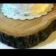 Rustic Wood Cake Stand- Personalization- Tree Slice- Wood Slab