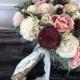 Burgundy, Pink Wedding Bouquet made with sola flowers - choose your colors - Custom - Alternative bridal bouquet - bridesmaids bouquet