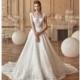 Tarik Ediz 2017 G2048 Royal Train Elegant Ivory Cap Sleeves Square Aline Organza Appliques Bridal Dress - Bridesmaid Dress Online Shop