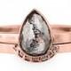 Black Diamond Engagement Ring, 14k Rose Gold