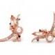 Butterfly Earrings (Pair) - Rose Gold & Pearl