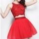 Red Two-Piece Cocktail Dress by Primavera Couture - Color Your Classy Wardrobe