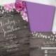 Purple Wedding Invitation, Rustic Wedding Invitation, Printable Wedding Invitation, Purple, Wedding, Invitation, Printable, DIY, Floral