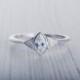 ON SALE! Marquise and Trillion cut Lab Diamond ring - Available in White gold or sterling silver - handmade engagement ring