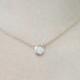Diamond Solitaire Necklace, Diamond Necklace, Natural Brilliant Cut Bezel Diamond Necklace, Minimalist 0.07 Ct. Bezel Set Diamond Necklace