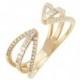 EF COLLECTION Open Baguette Queen Diamond Ring 